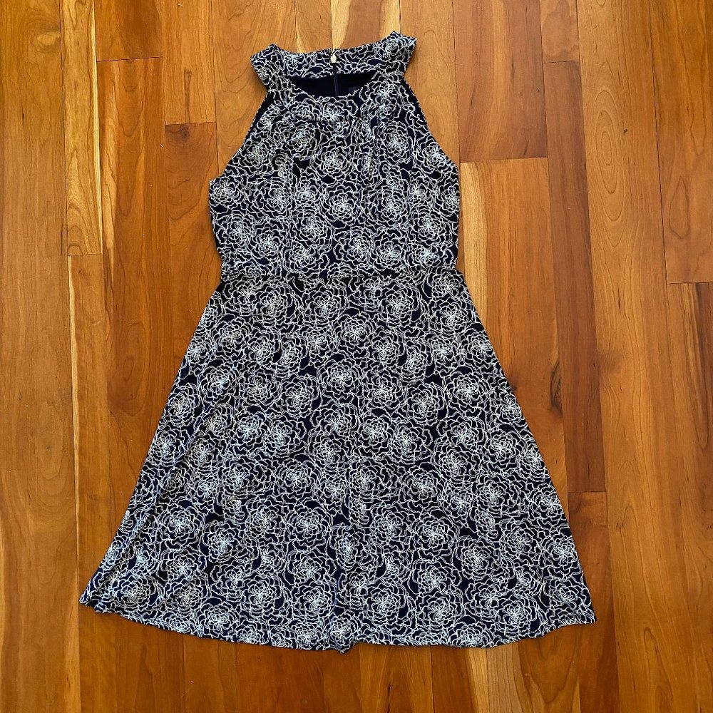 Tommy Hilfiger Navy /White Sleeveless Floral Dress Sz:6 NWOT